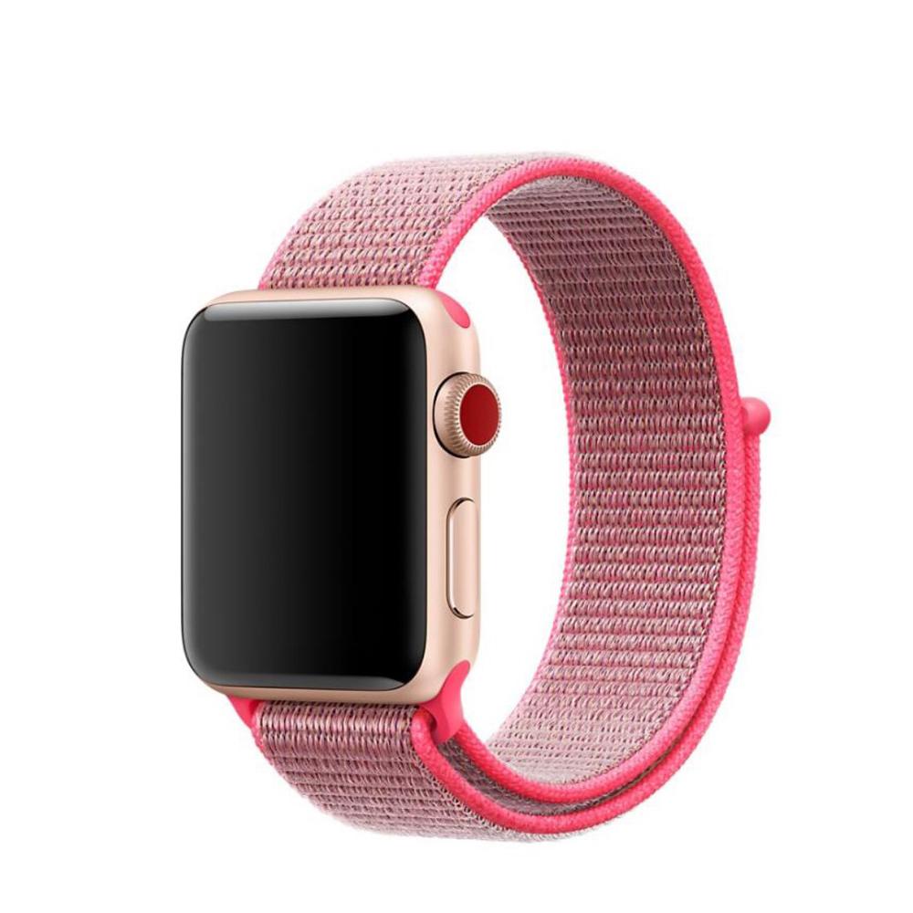 Apple Watch 45mm Series 8 Nylon-Armband Rosa