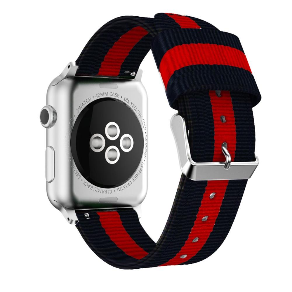 Apple Watch 45mm Series 7 Nylon-Armband schwarz/rot