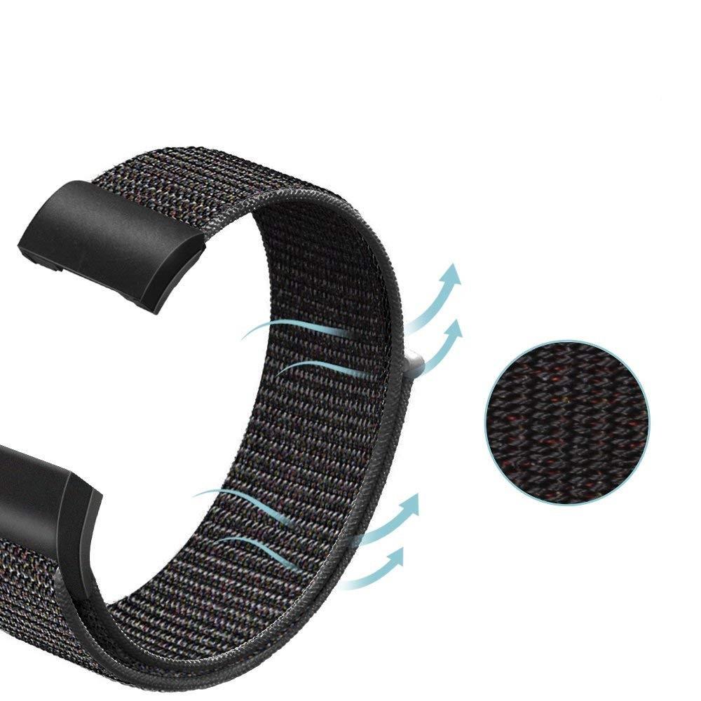 Fitbit Charge 3/4 Nylon-Armband Schwarz