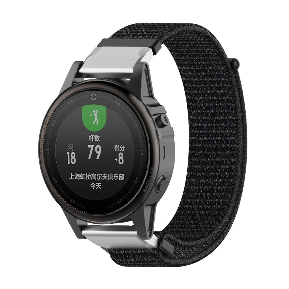 Garmin Fenix 5S/5S Plus/6S/6S Pro/7S Nylon-Armband Schwarz