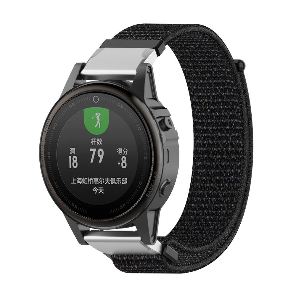 Garmin Fenix 5S/5S Plus/6S/6S Pro/7S Nylon-Armband Schwarz