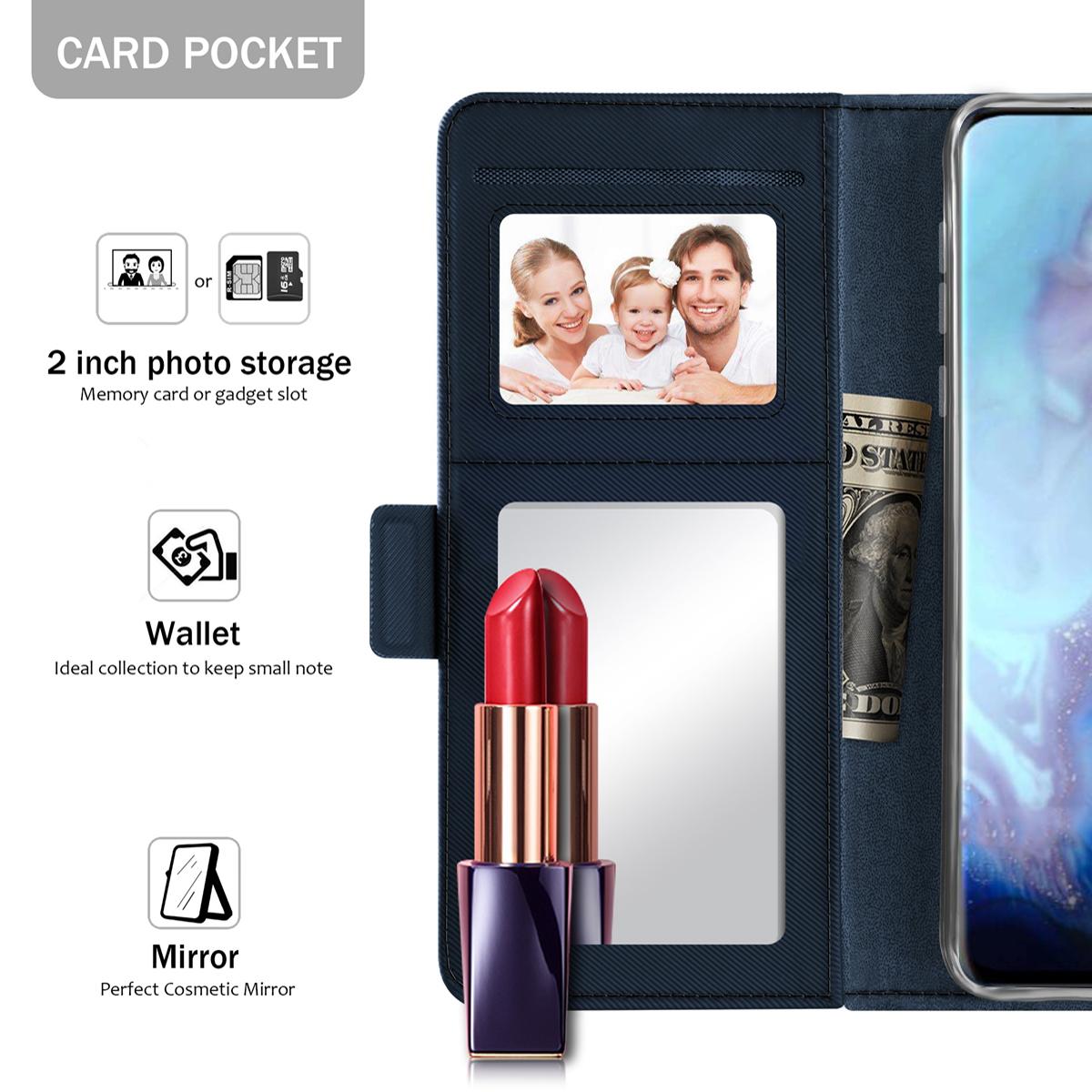 Samsung Galaxy S20 Portemonnaie-Hülle Spiegel Blau