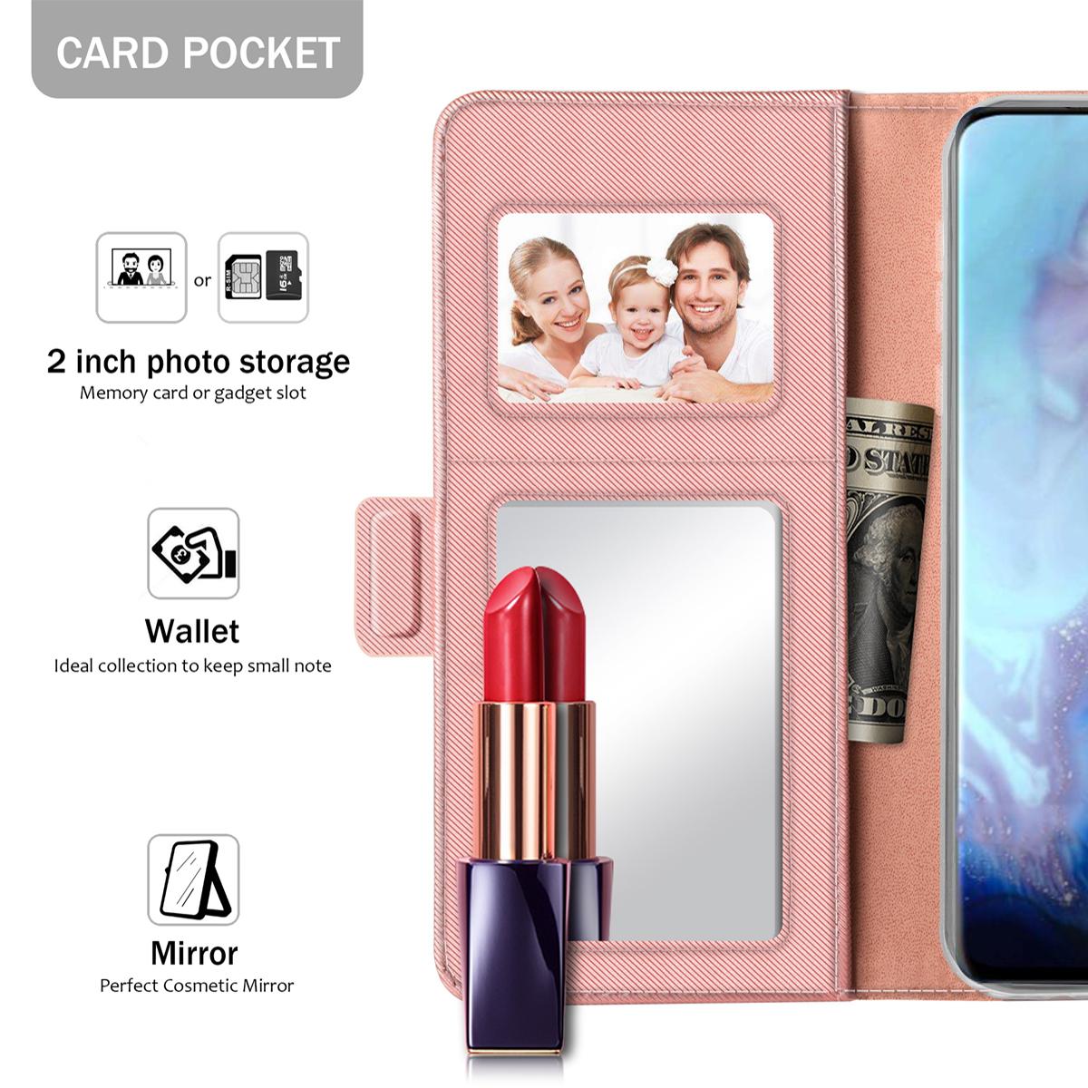 Samsung Galaxy S20 Portemonnaie-Hülle Spiegel Rosa