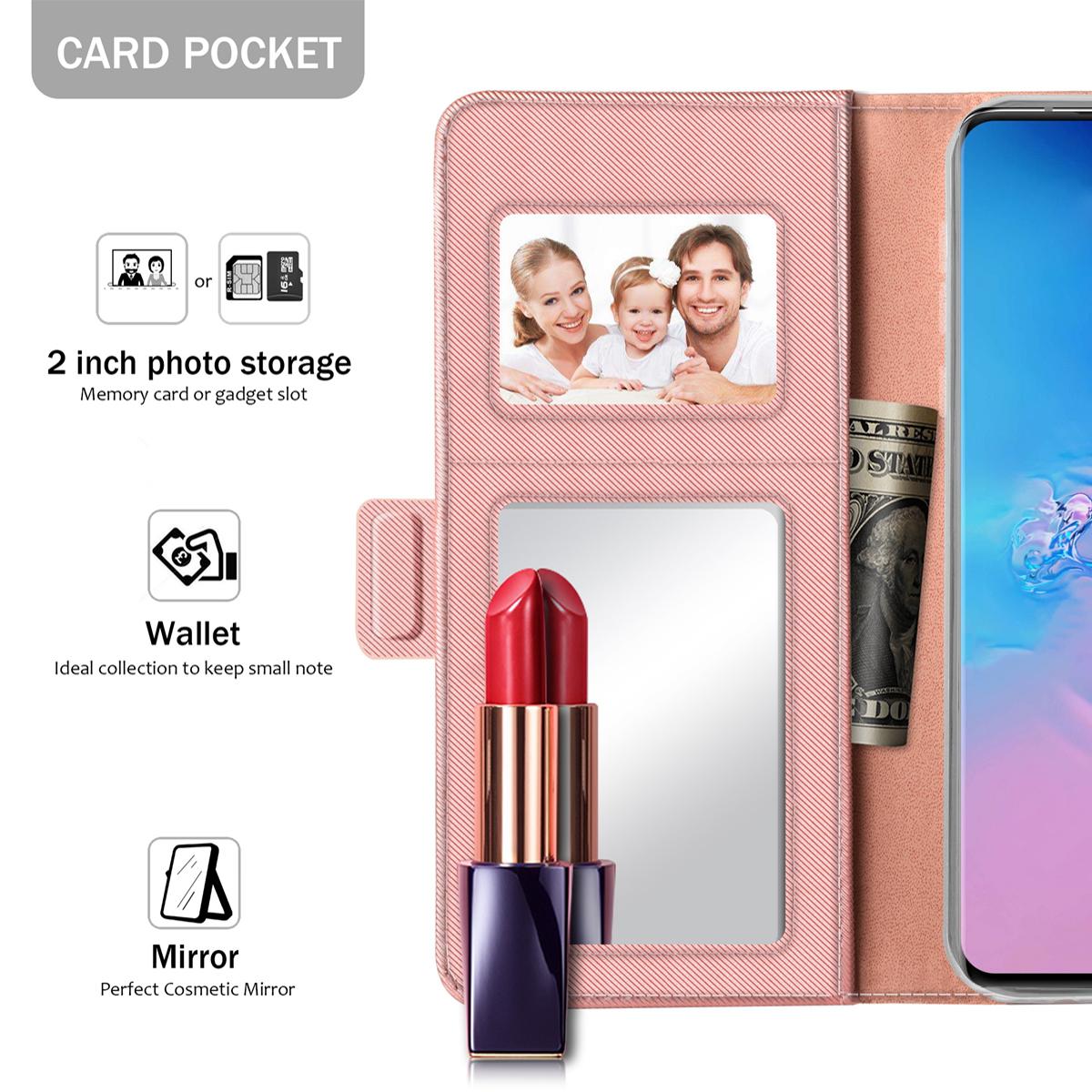 Samsung Galaxy S20 Ultra Portemonnaie-Hülle Spiegel Rosa