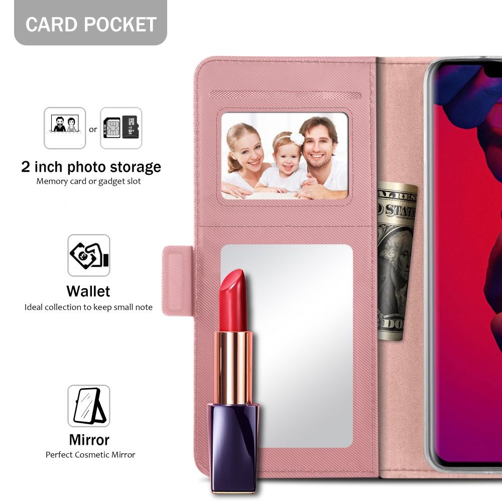 Huawei Mate 20 Pro Portemonnaie-Hülle Spiegel Rosa