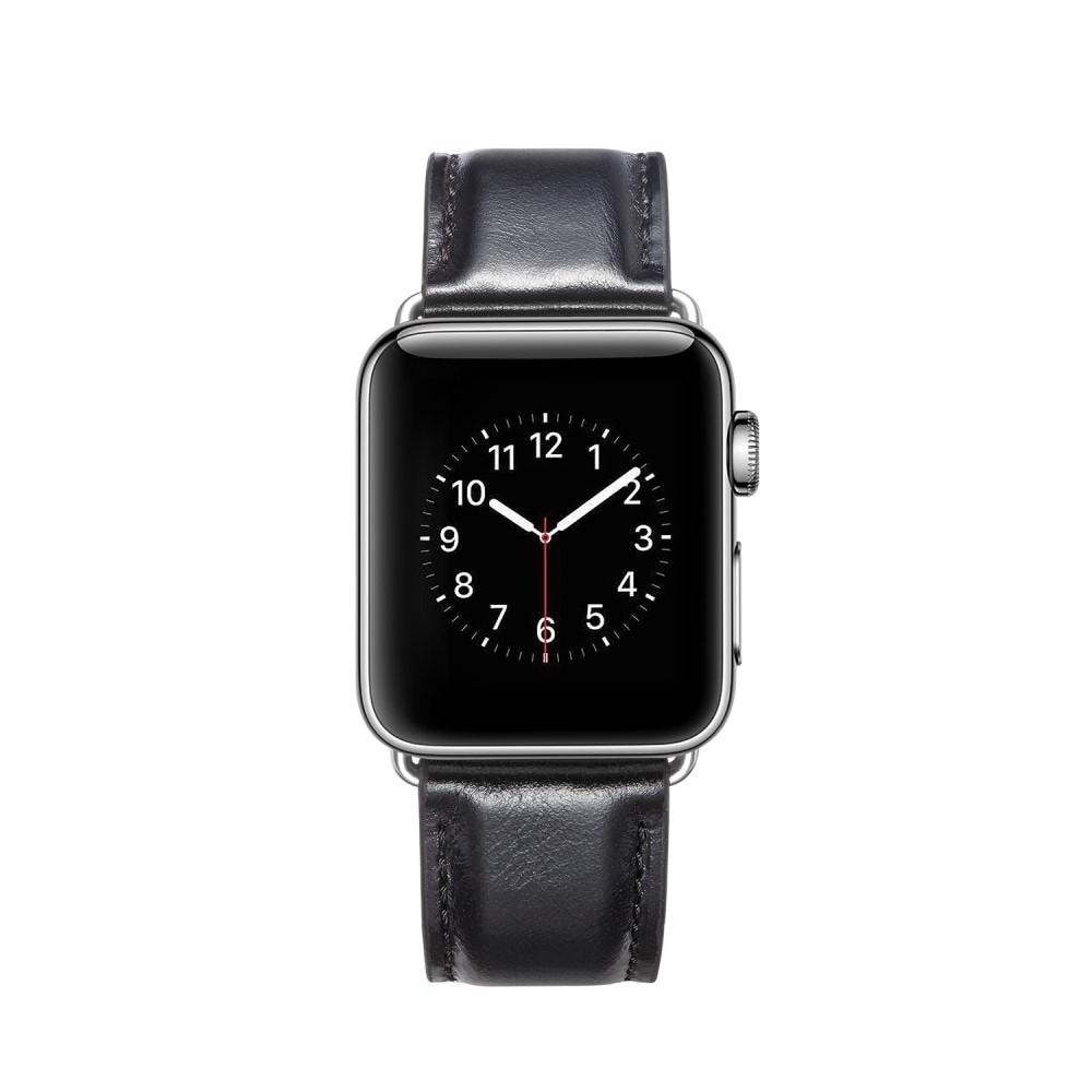 Apple Watch 45mm Series 8 Premium Leather Armband Black