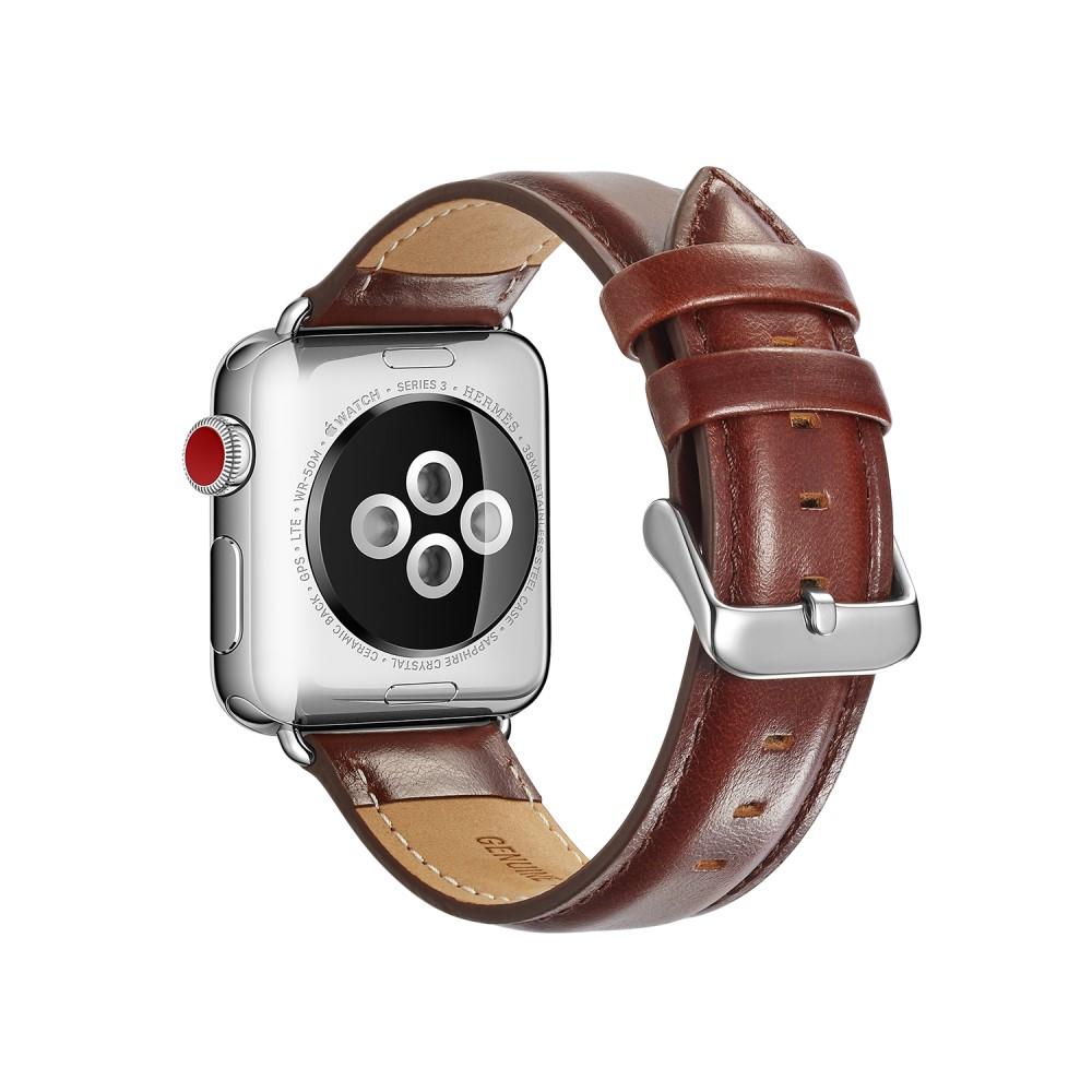 Apple Watch 45mm Series 7 Premium Leather Armband Brown