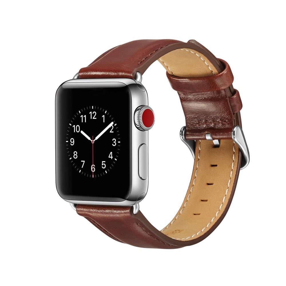 Apple Watch 45mm Series 8 Premium Leather Armband Brown