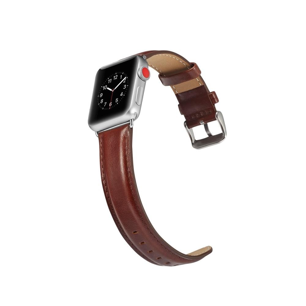 Apple Watch 44mm Premium Leather Armband Brown