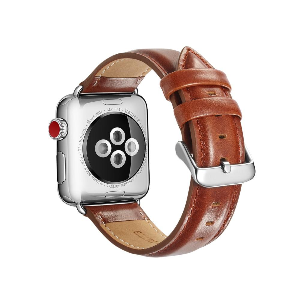 Apple Watch 45mm Series 7 Premium Leather Armband Cognac