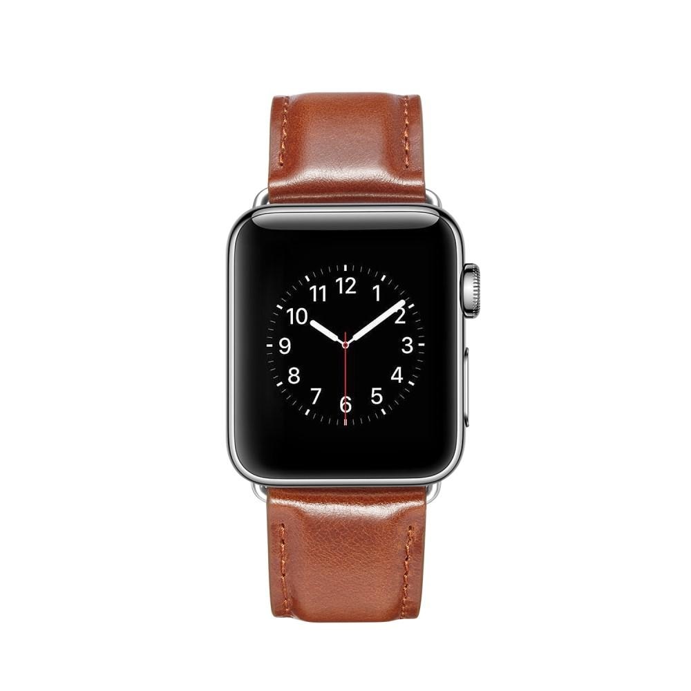 Apple Watch 45mm Series 8 Premium Leather Armband Cognac