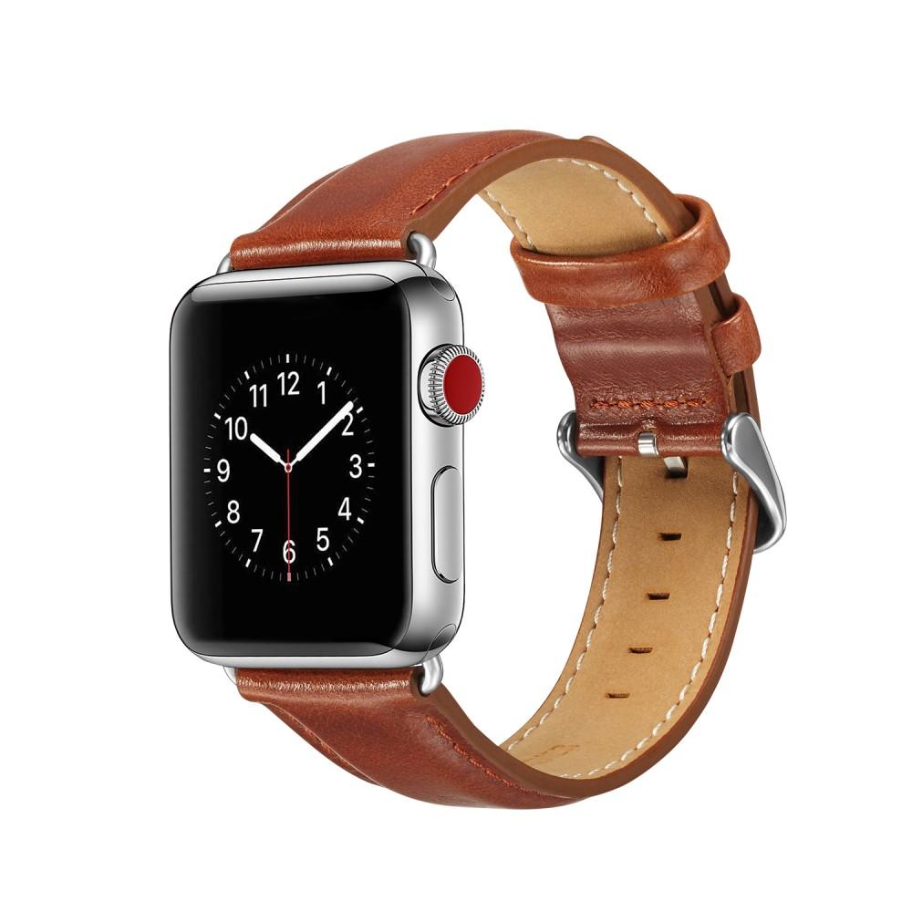 Apple Watch 45mm Series 7 Premium Leather Armband Cognac