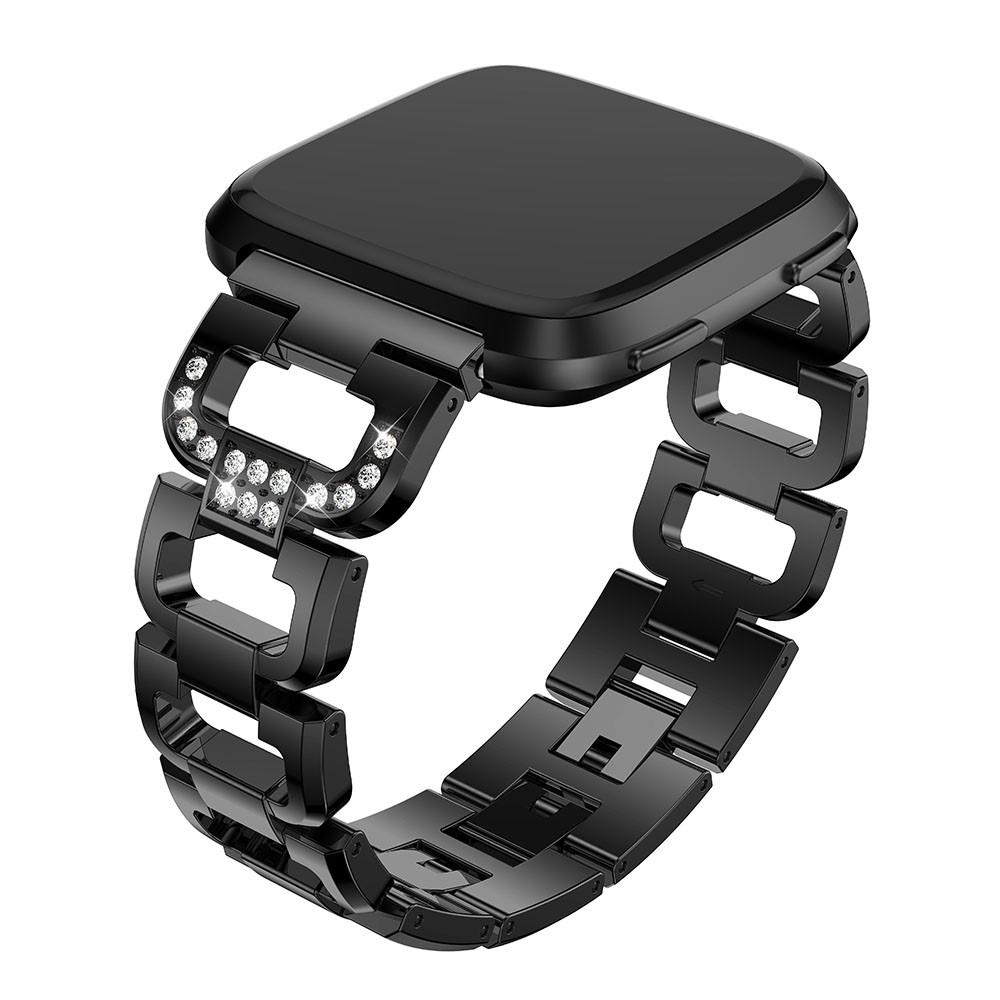 Fitbit Versa/Versa 2 Rhinestone Bracelet Black