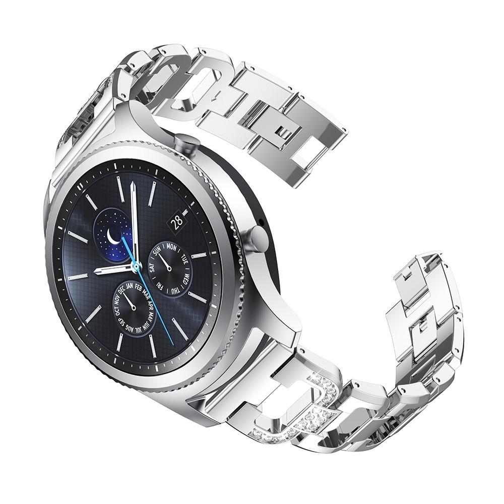 Samsung Galaxy Watch 46mm/Gear S3 Rhinestone Bracelet Silber