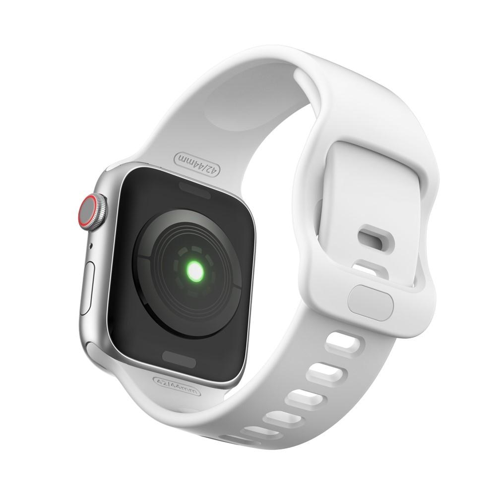 Apple Watch 45mm Series 8-Armband aus Silikon, weiß