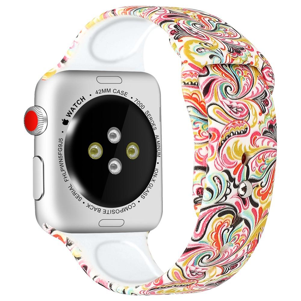 Apple Watch 42/44/45-mm-Armband aus Silikon, paisley