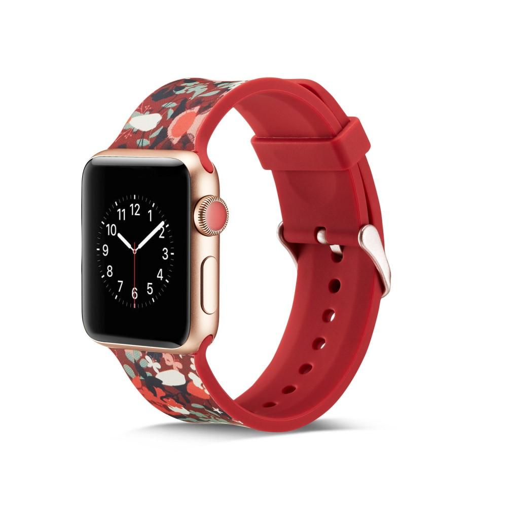 Apple Watch 42/44/45 mm Armband aus Silikon Flowers