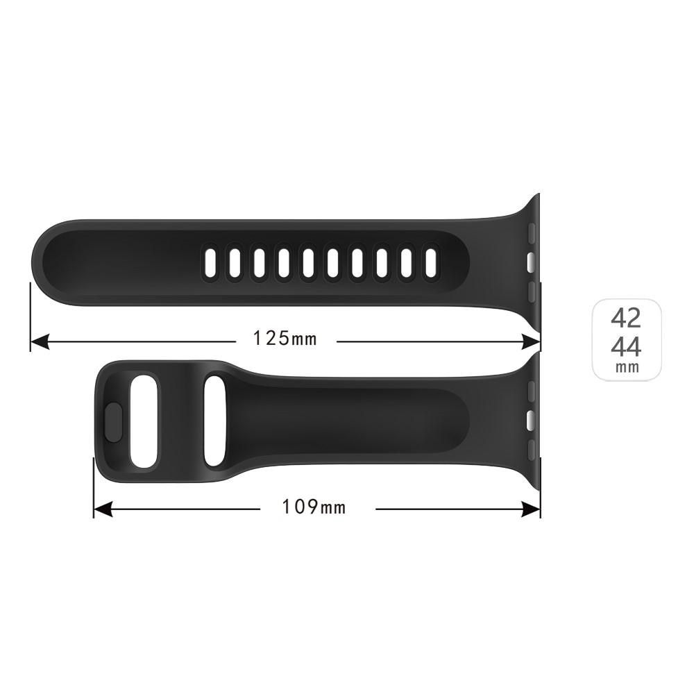 Apple Watch 42/44/45 mm Armband aus Silikon Schwarz