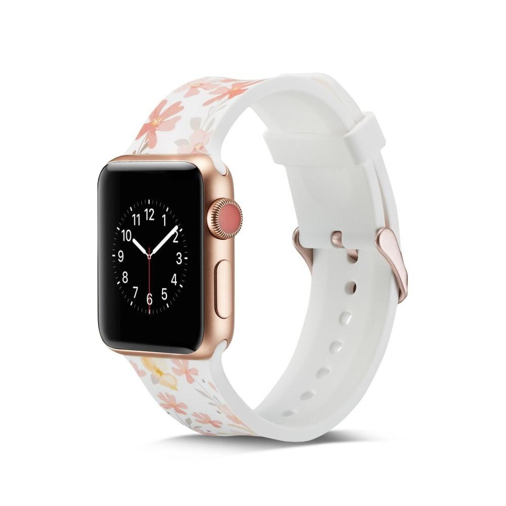 Apple Watch 42/44/45 mm Armband aus Silikon Flowers