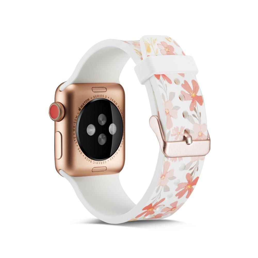 Apple Watch 42/44/45 mm Armband aus Silikon Flowers