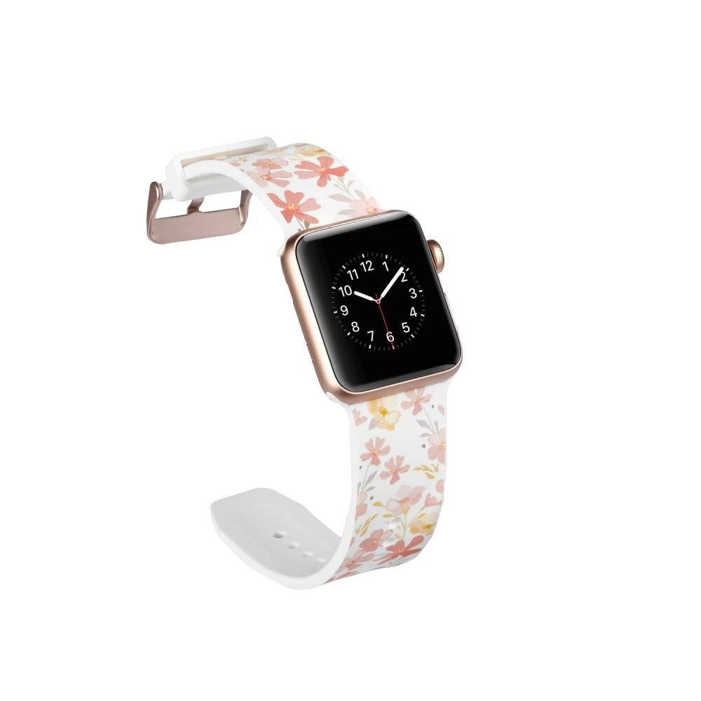 Apple Watch 42/44/45 mm Armband aus Silikon Flowers