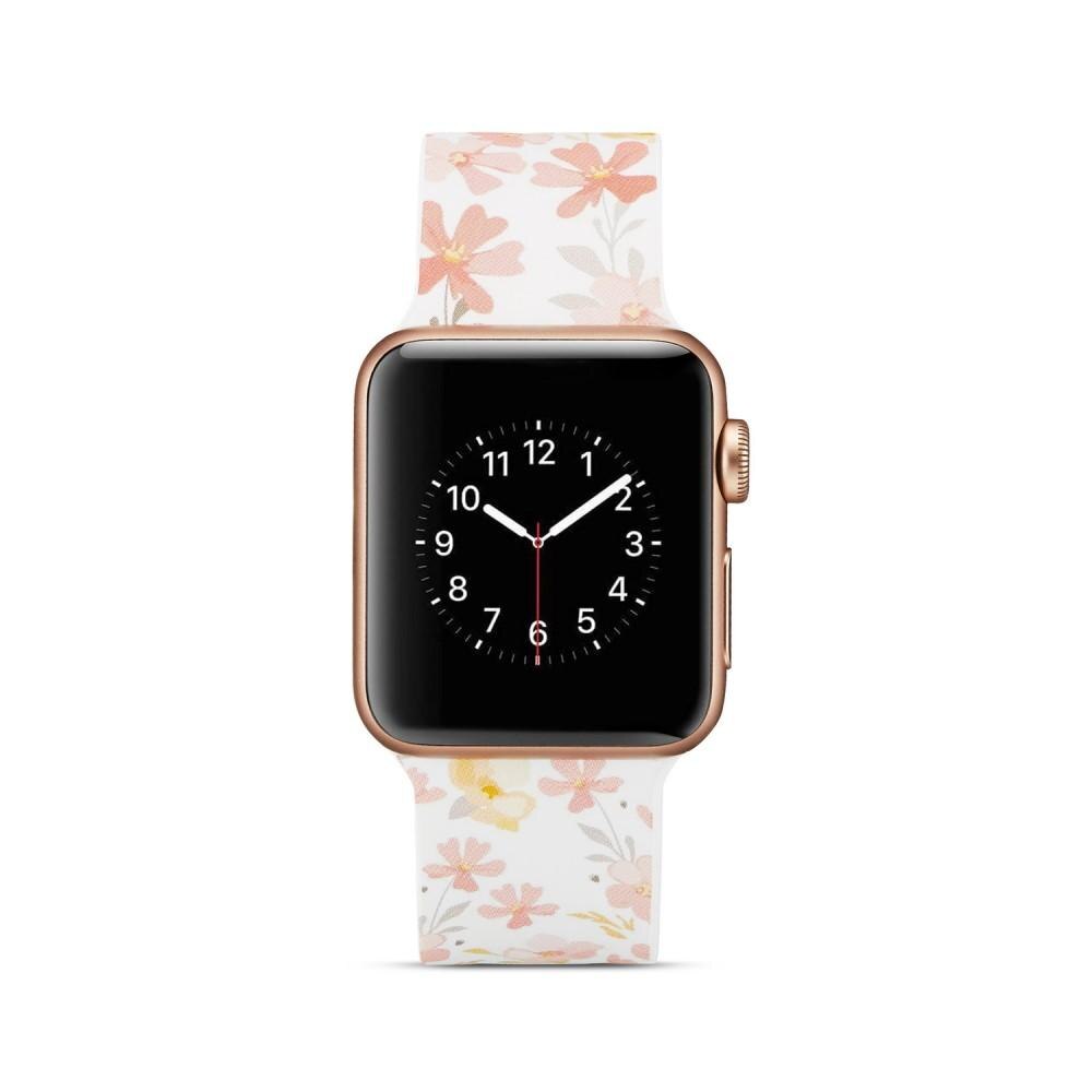 Apple Watch 42/44/45 mm Armband aus Silikon Flowers