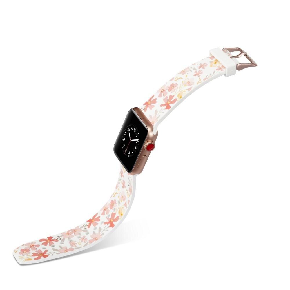 Apple Watch 42/44/45 mm Armband aus Silikon Flowers