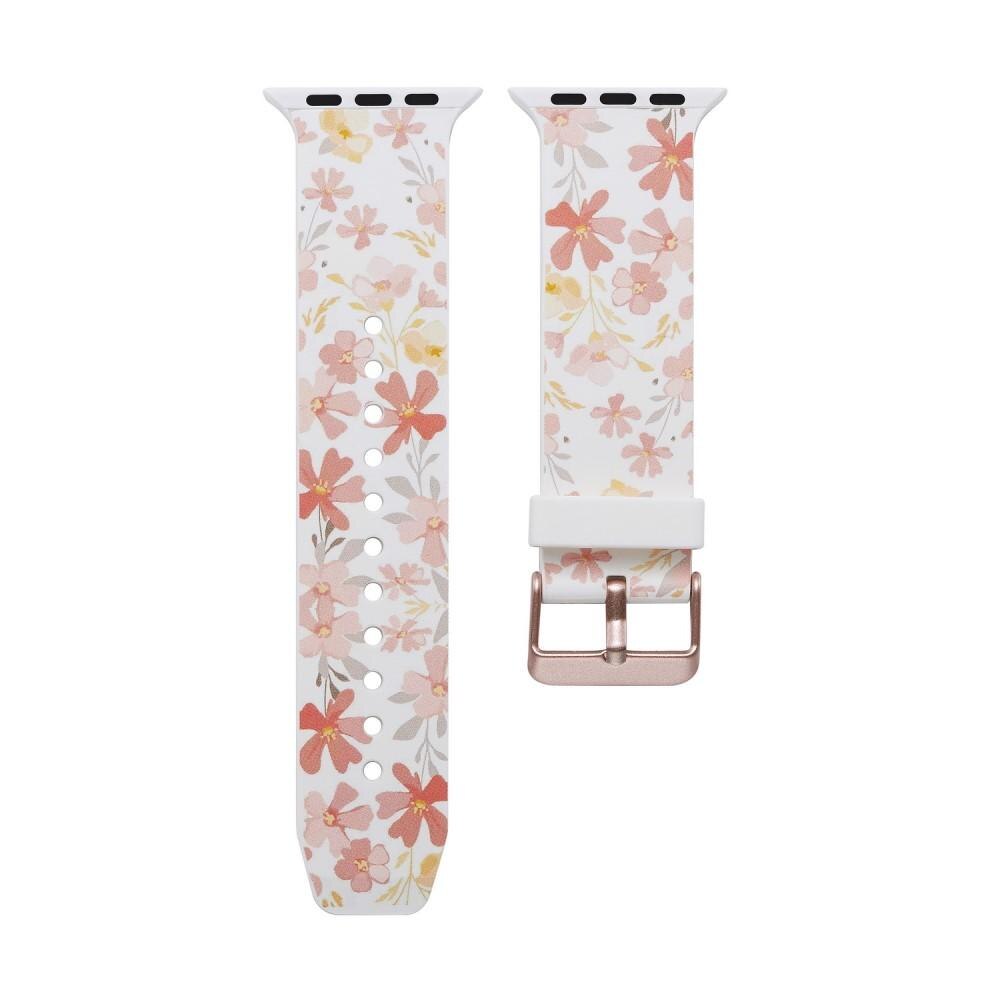 Apple Watch 42/44/45 mm Armband aus Silikon Flowers