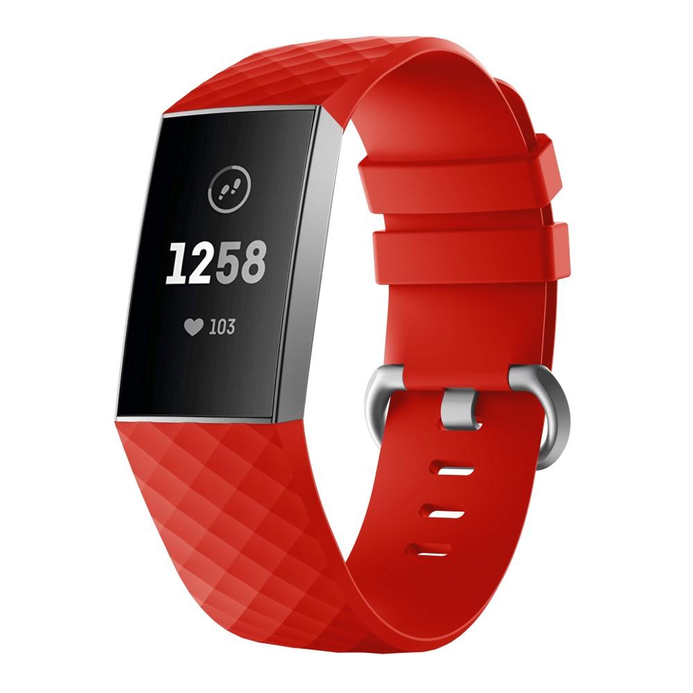Fitbit Charge 3/4 Armband aus Silikon Rot