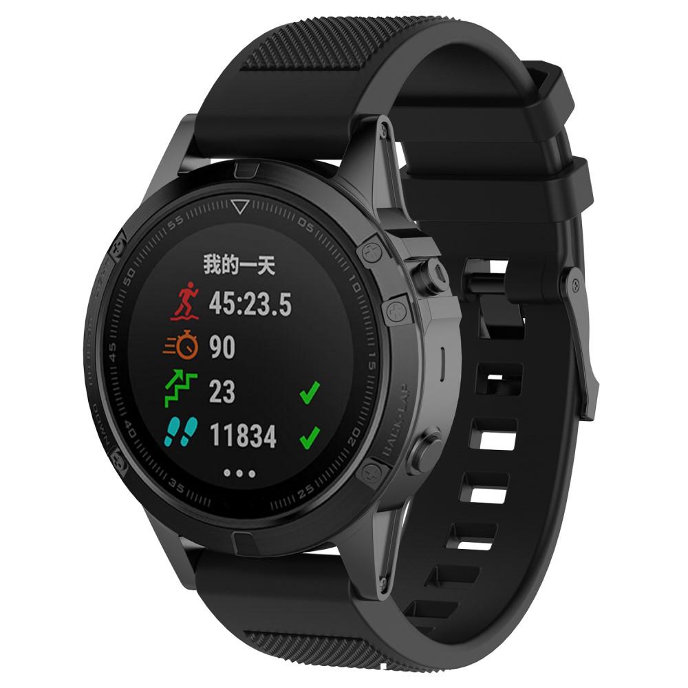 Garmin Fenix 5/5 Plus Armband aus Silikon, schwarz