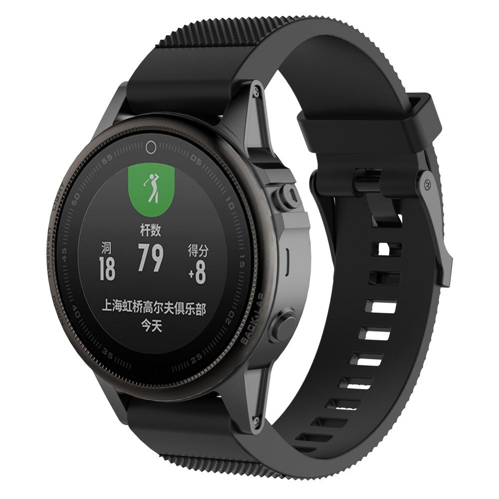 Garmin Fenix 5S/5S Plus Armband aus Silikon, schwarz