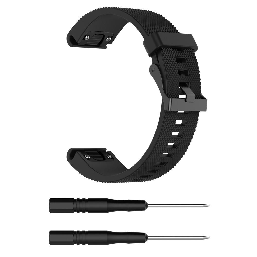Garmin Fenix 5S/5S Plus Armband aus Silikon, schwarz
