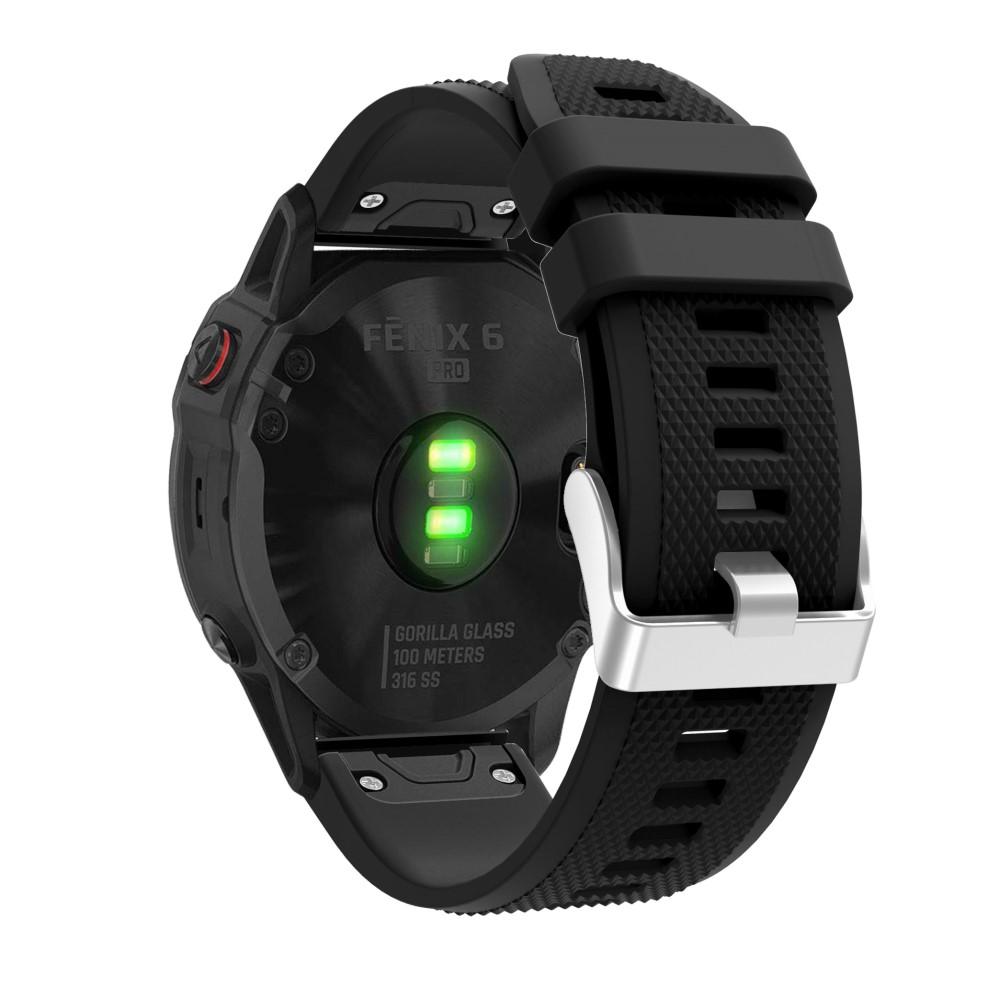 Garmin Fenix 6 Pro Armband aus Silikon, schwarz