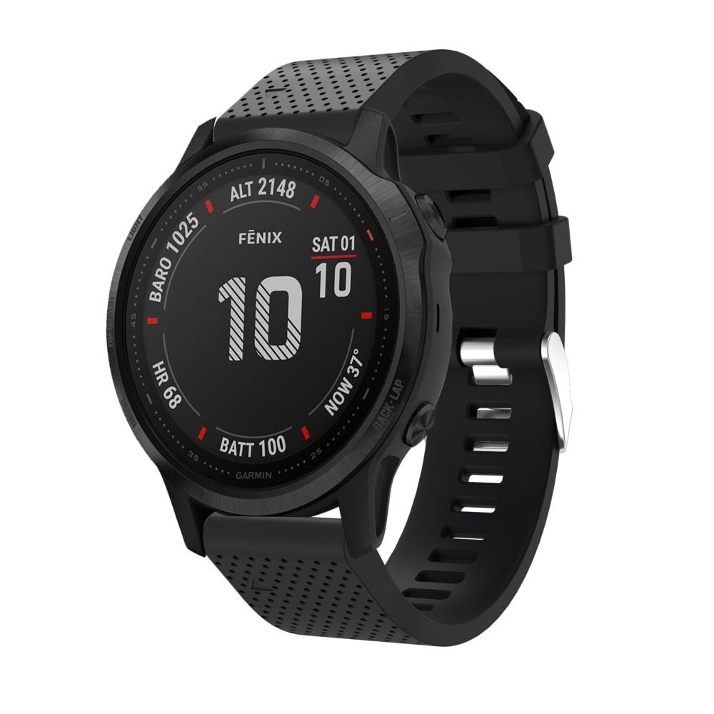 Garmin Fenix 6S Armband aus Silikon, schwarz