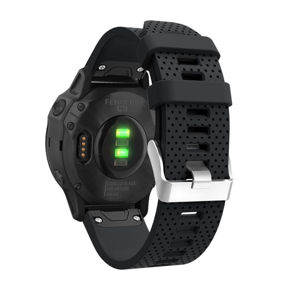 Garmin Fenix 6S/6S Pro/7S Armband aus Silikon, schwarz