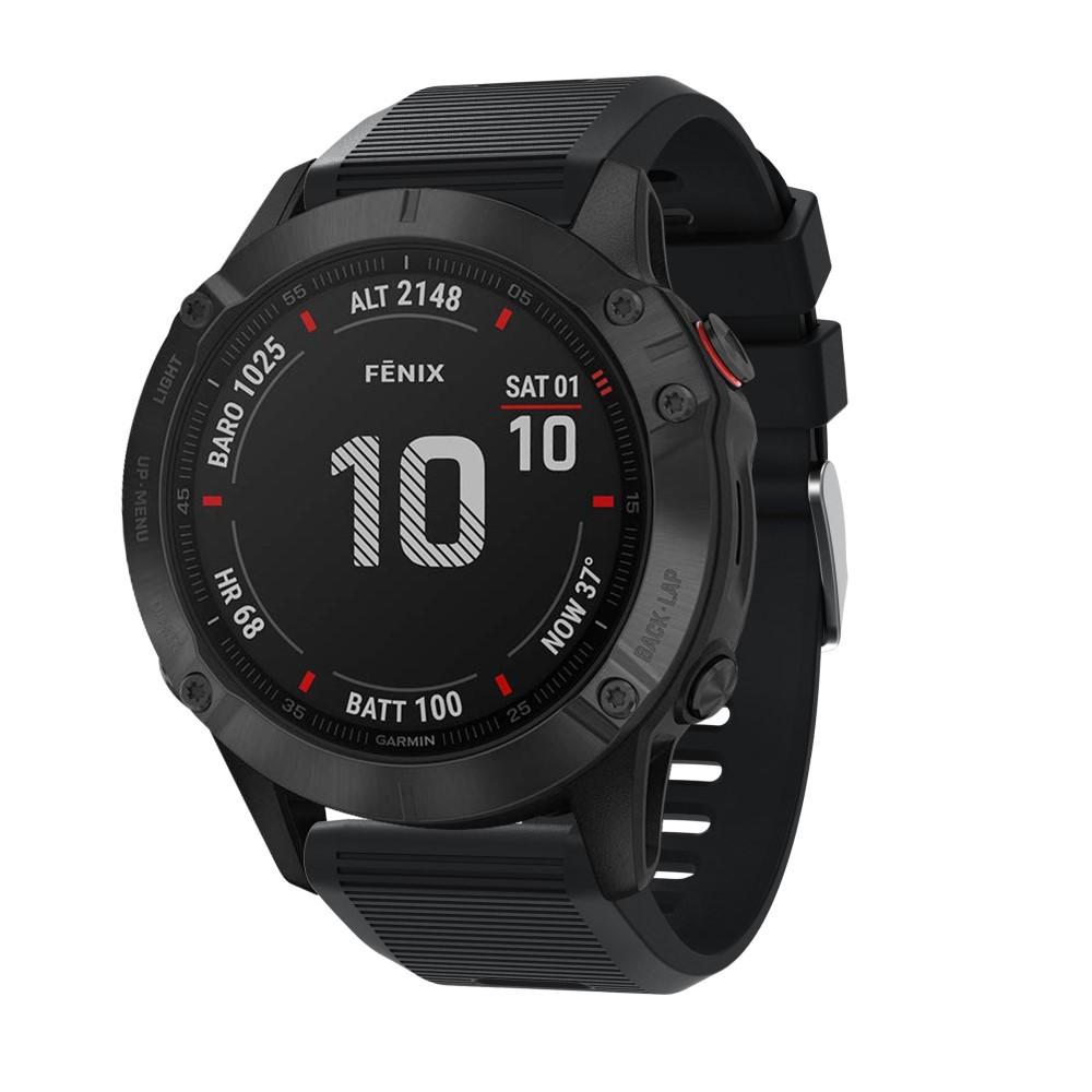 Garmin Fenix 6X Armband aus Silikon, schwarz