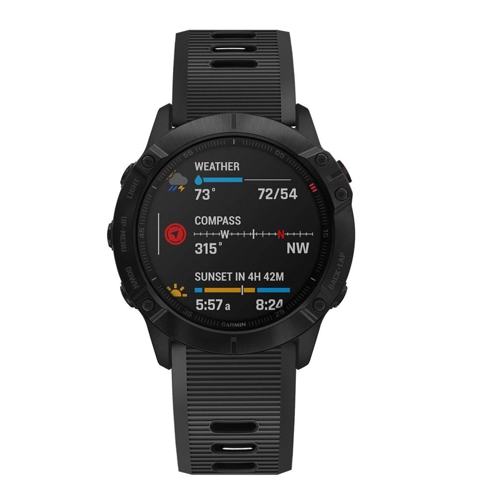 Garmin Fenix 7X Armband aus Silikon, schwarz