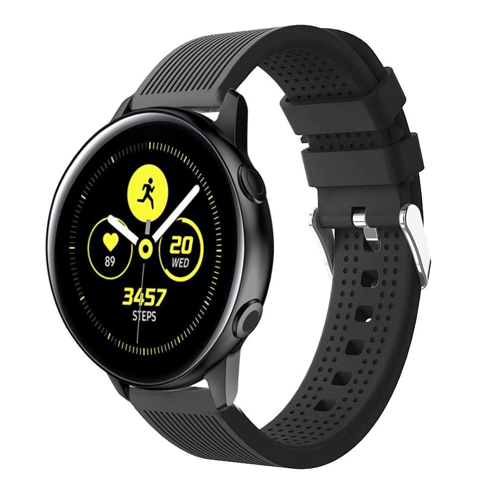 Samsung Galaxy Watch Active/42mm Armband aus Silikon, schwarz