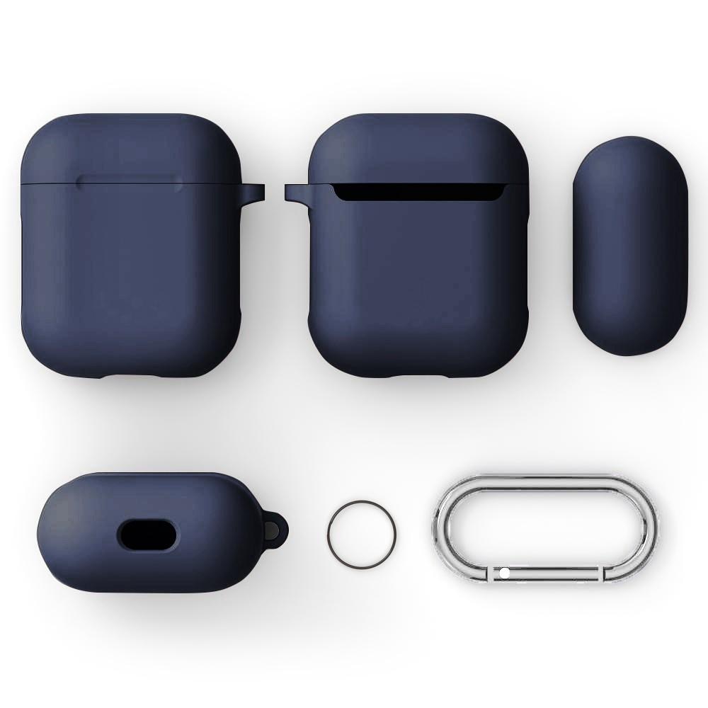 AirPods Silikonhülle mit Karabiner-Ring Navy blau