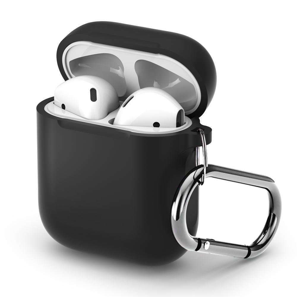 AirPods Silikonhülle mit Karabiner-Ring Schwarz