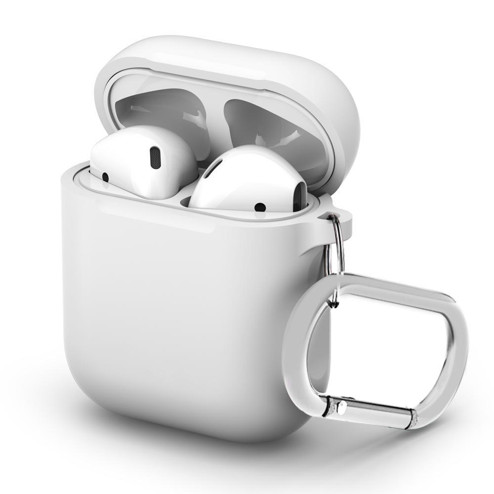 AirPods Silikonhülle mit Karabiner-Ring Weiß