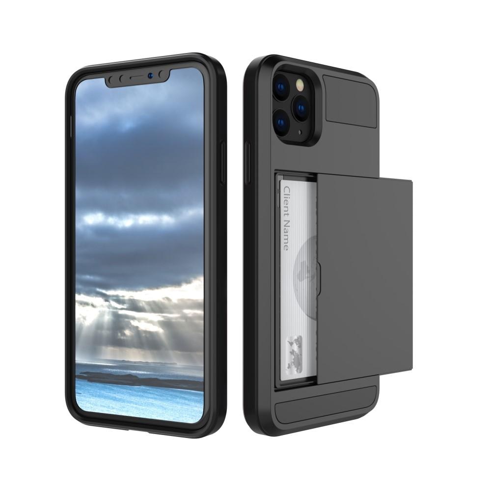 iPhone 11 Pro Max Handyhülle mit Kartenhalter Schwarz