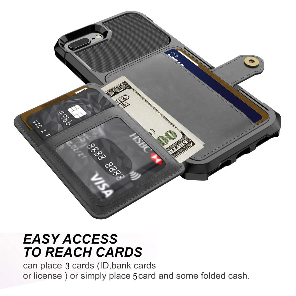 iPhone 7 Plus/iPhone 6 Plus/6S Plu/iPhone 8 Plus Tough Multi-slot Hülle Schwarz