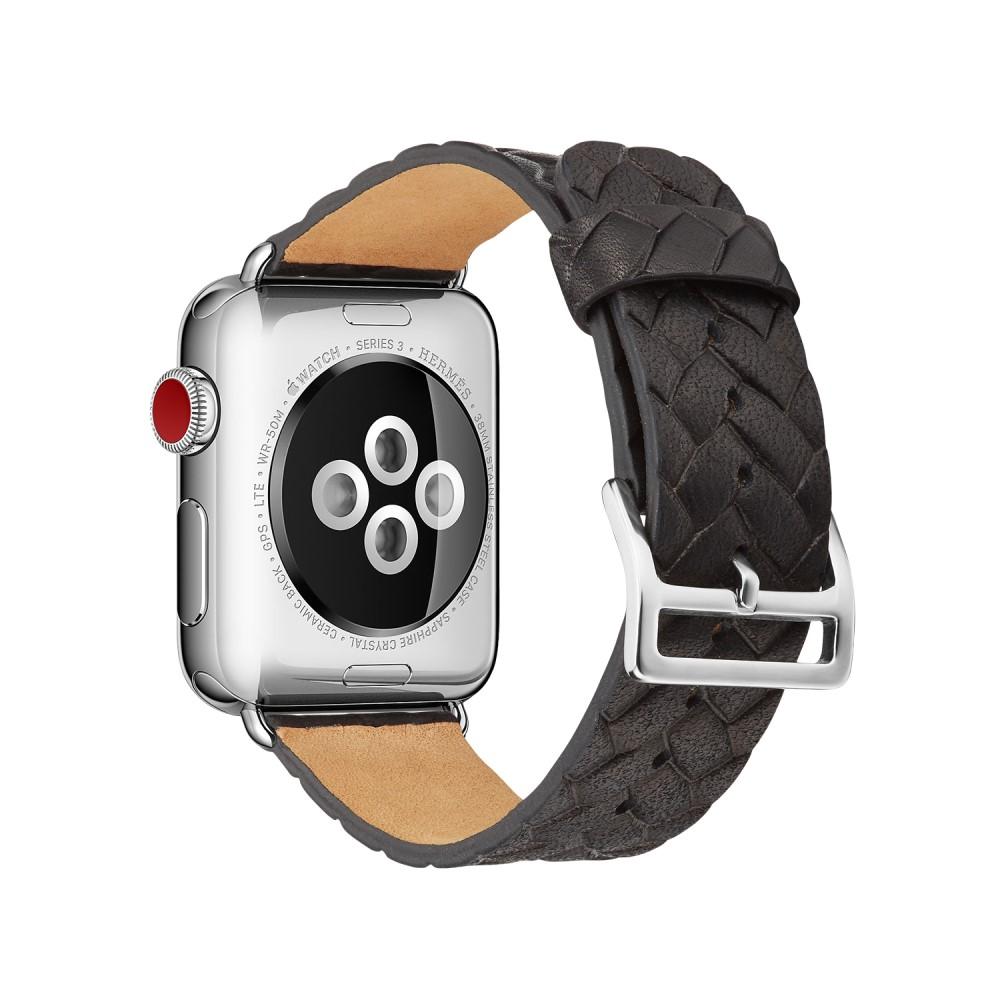 Apple Watch SE 44mm Woven Leather Band braun