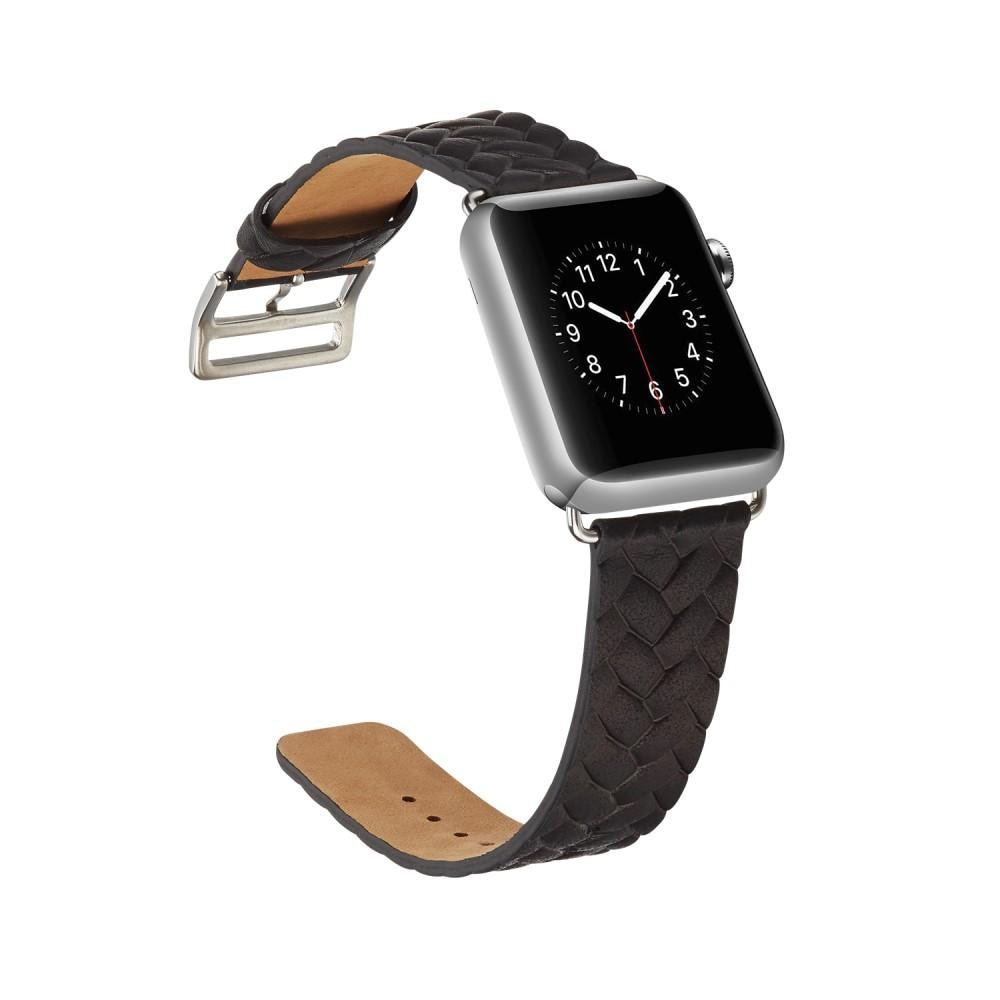 Apple Watch 41mm Series 7 Woven Leather Band schwarz