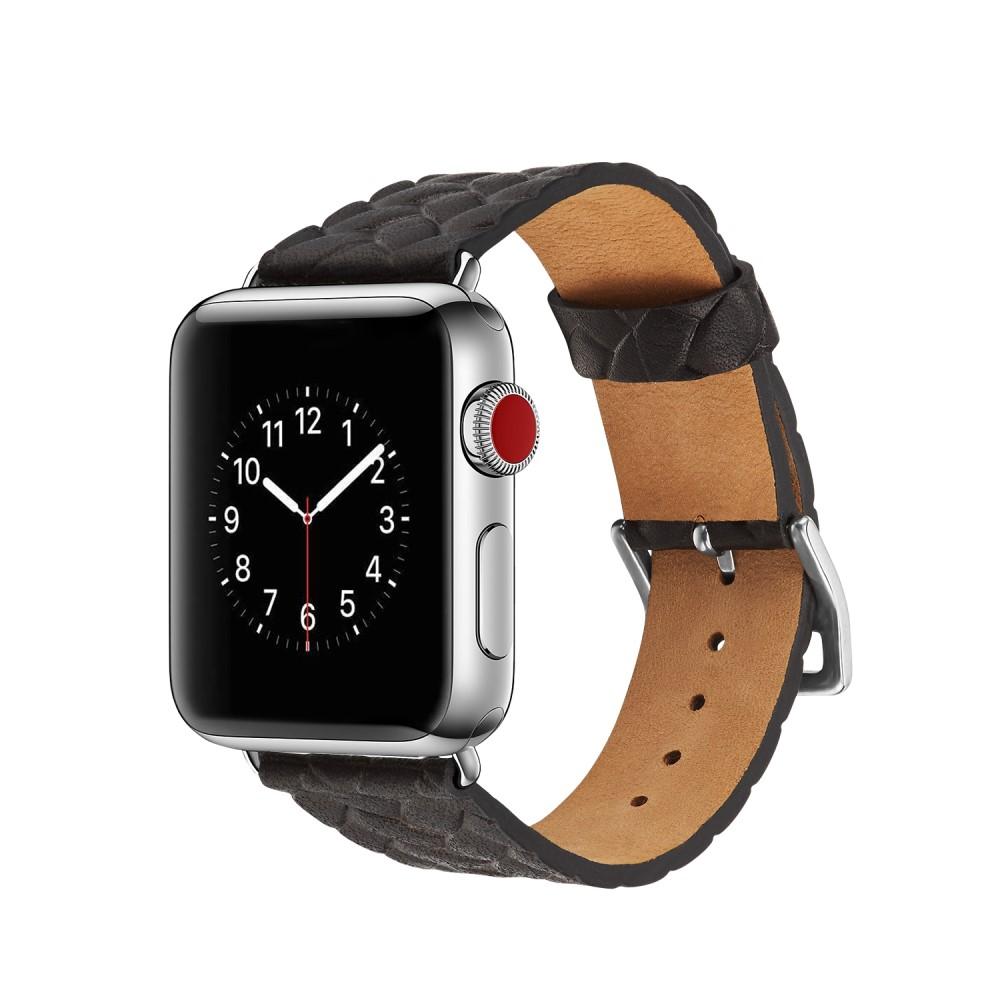 Apple Watch 42/44/45 mm Woven Leather Band Schwarz