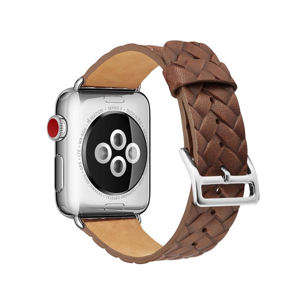 Apple Watch 45mm Series 8 Woven Leather Band Braun