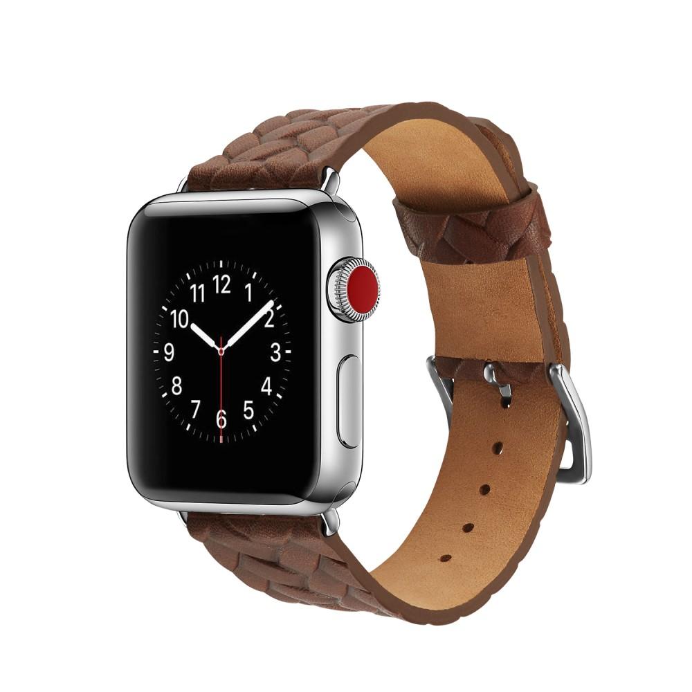 Apple Watch 45mm Series 8 Woven Leather Band Braun