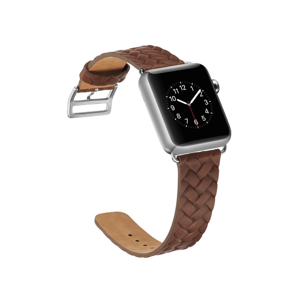 Apple Watch 45mm Series 8 Woven Leather Band Braun