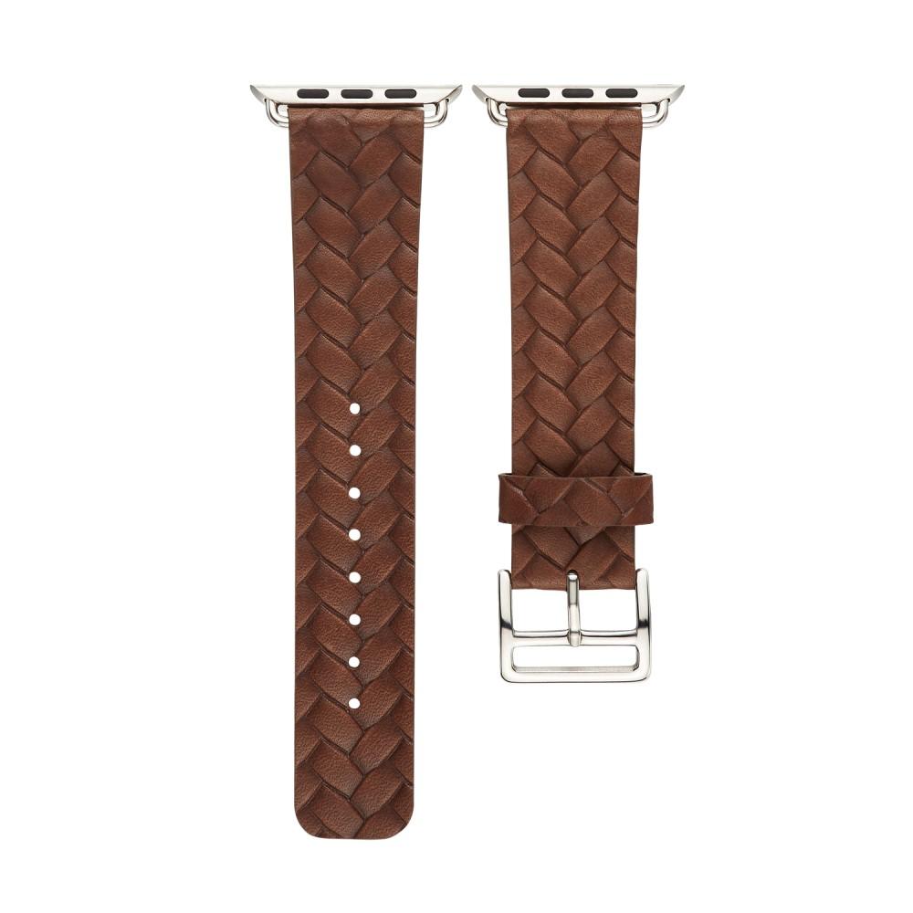 Apple Watch 45mm Series 8 Woven Leather Band Braun